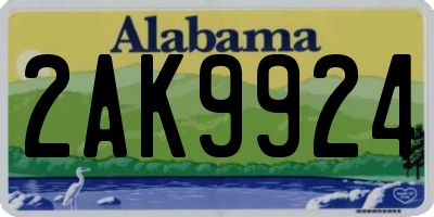 AL license plate 2AK9924