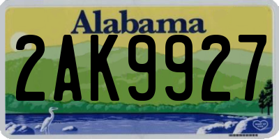 AL license plate 2AK9927