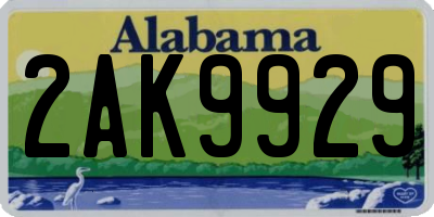AL license plate 2AK9929