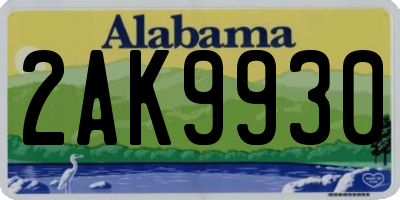AL license plate 2AK9930