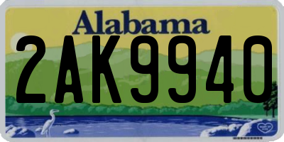 AL license plate 2AK9940