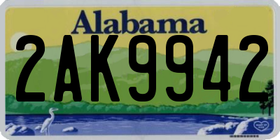 AL license plate 2AK9942
