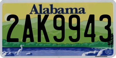 AL license plate 2AK9943