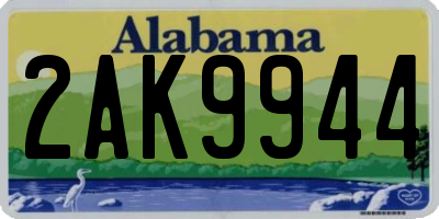 AL license plate 2AK9944