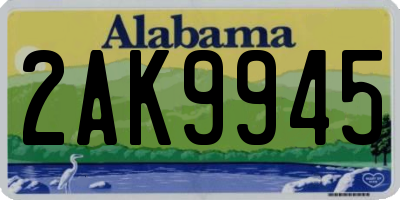 AL license plate 2AK9945