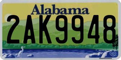 AL license plate 2AK9948