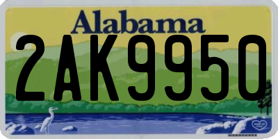 AL license plate 2AK9950