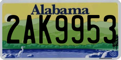 AL license plate 2AK9953
