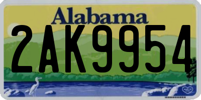 AL license plate 2AK9954