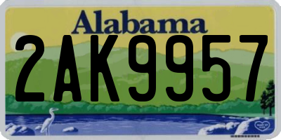 AL license plate 2AK9957