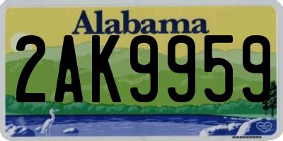 AL license plate 2AK9959