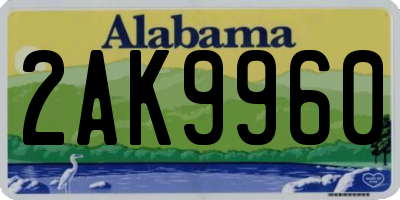 AL license plate 2AK9960