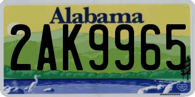 AL license plate 2AK9965
