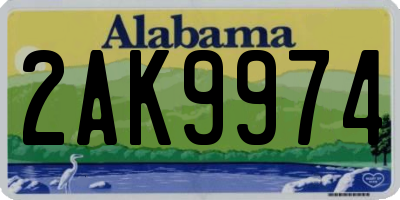 AL license plate 2AK9974