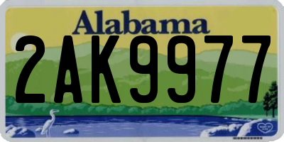 AL license plate 2AK9977