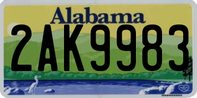 AL license plate 2AK9983