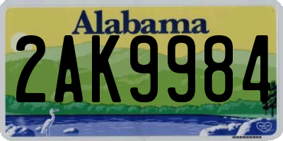 AL license plate 2AK9984
