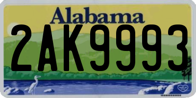 AL license plate 2AK9993