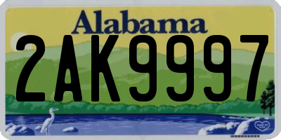 AL license plate 2AK9997