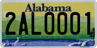 AL license plate 2AL0001