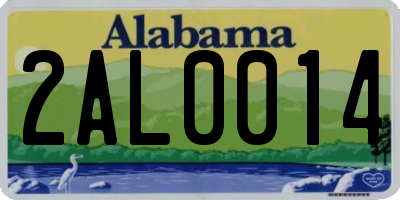 AL license plate 2AL0014