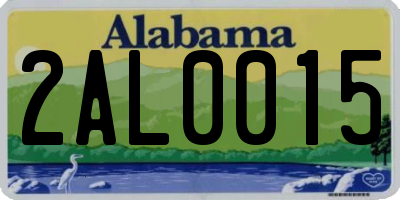 AL license plate 2AL0015