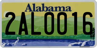 AL license plate 2AL0016
