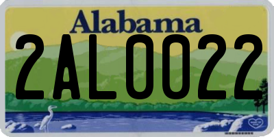 AL license plate 2AL0022