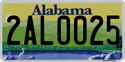 AL license plate 2AL0025