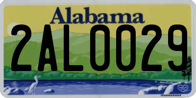 AL license plate 2AL0029