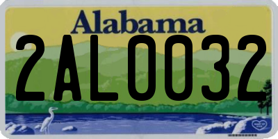 AL license plate 2AL0032