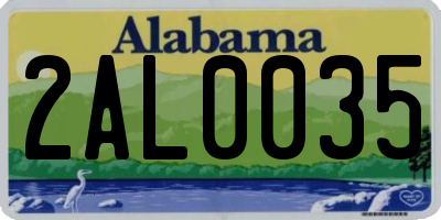 AL license plate 2AL0035