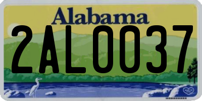 AL license plate 2AL0037
