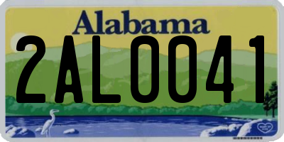 AL license plate 2AL0041