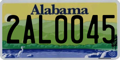AL license plate 2AL0045