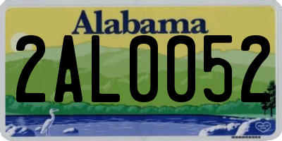 AL license plate 2AL0052