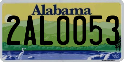 AL license plate 2AL0053