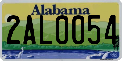 AL license plate 2AL0054