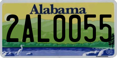 AL license plate 2AL0055
