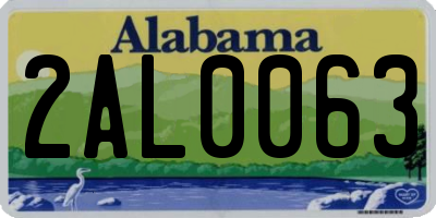 AL license plate 2AL0063