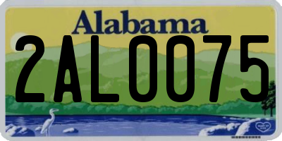 AL license plate 2AL0075