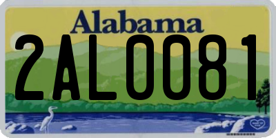 AL license plate 2AL0081