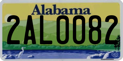 AL license plate 2AL0082