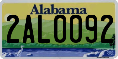 AL license plate 2AL0092