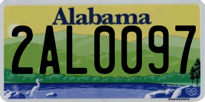 AL license plate 2AL0097