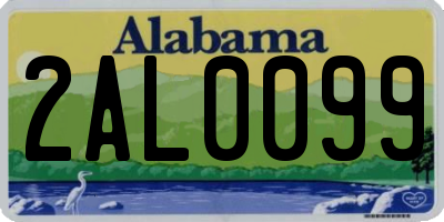 AL license plate 2AL0099