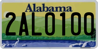 AL license plate 2AL0100