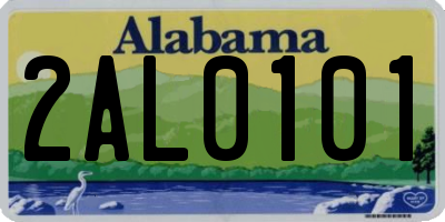 AL license plate 2AL0101