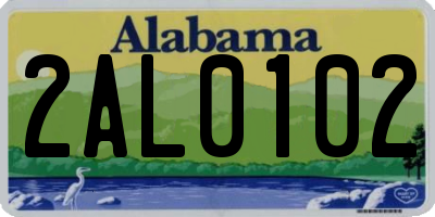 AL license plate 2AL0102