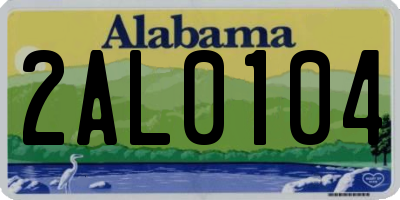 AL license plate 2AL0104
